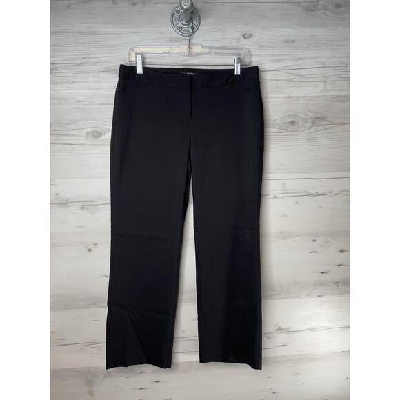 Apt 9 Pants Womens 10P Black Straight Leg Stretch Career Office Workwear Petite - Picture 1 of 12